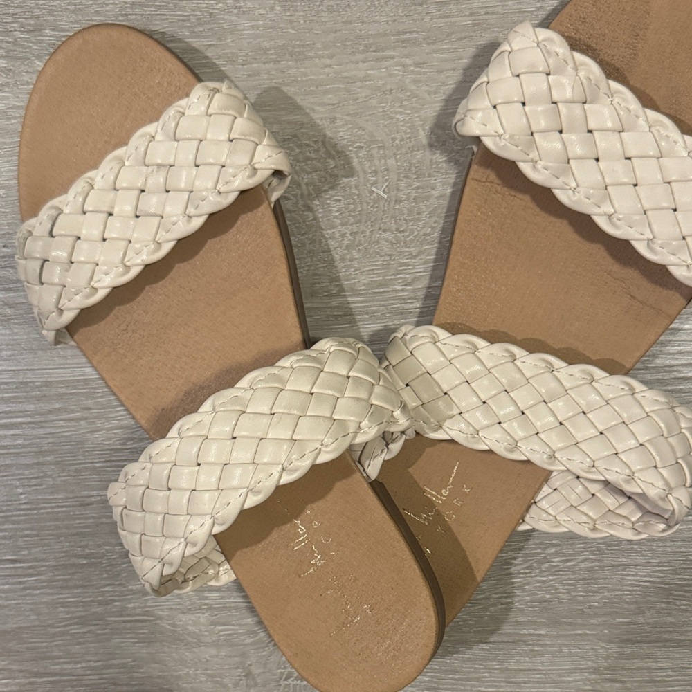 Women's White Braided Sandals